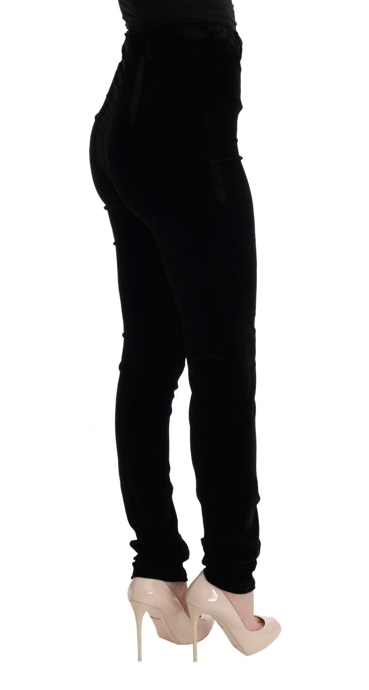 Black Velvet Slim Fit Pants - coffeewithmee2Ermanno ScervinoP1923S