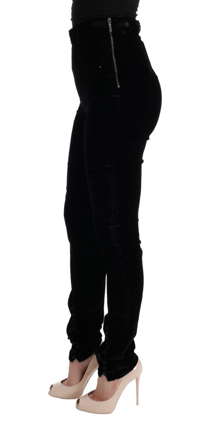Black Velvet Slim Fit Pants - coffeewithmee2Ermanno ScervinoP1923S