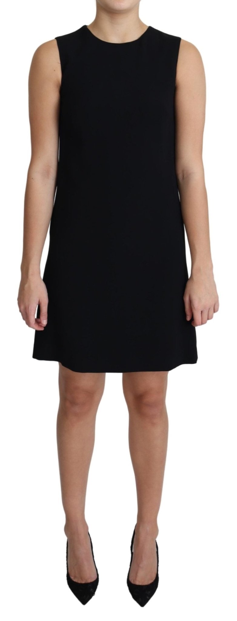 Black Viscose Stretch A-line Shift Mini Dress - coffeewithmee2Dolce & GabbanaP3798S