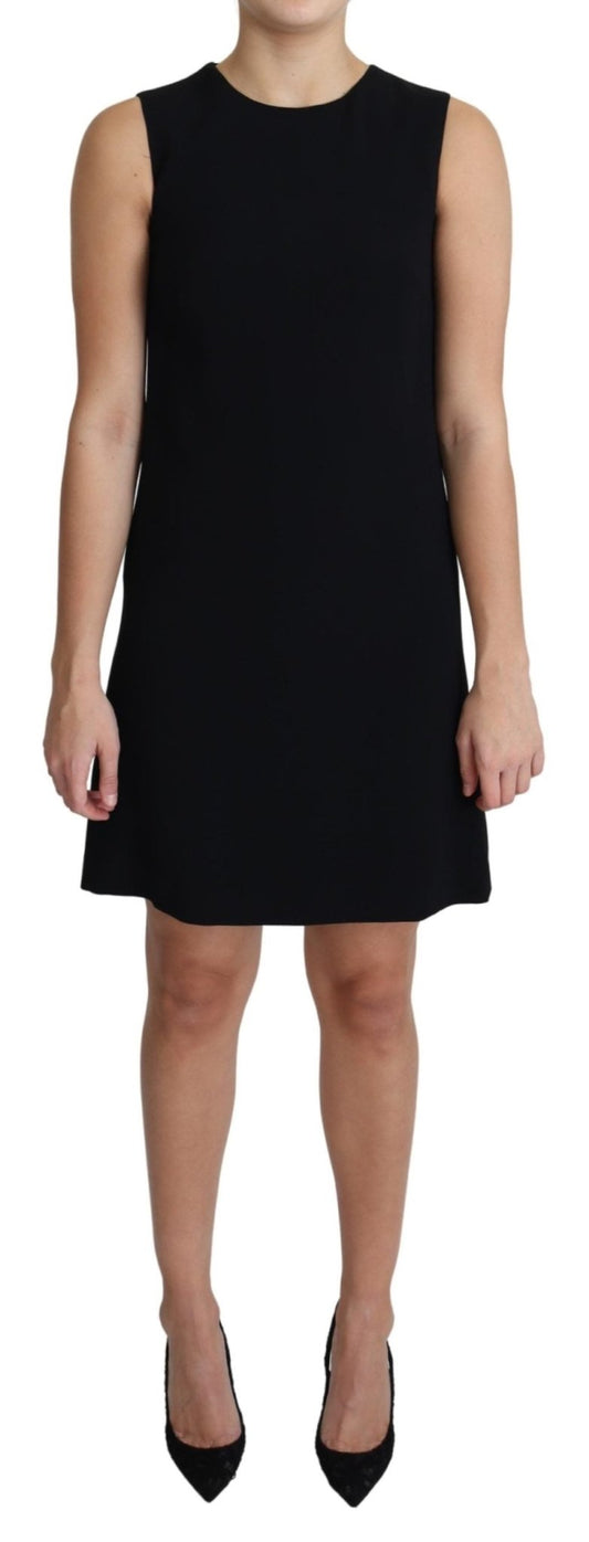 Black Viscose Stretch A-line Shift Mini Dress - coffeewithmee2Dolce & GabbanaP3798S