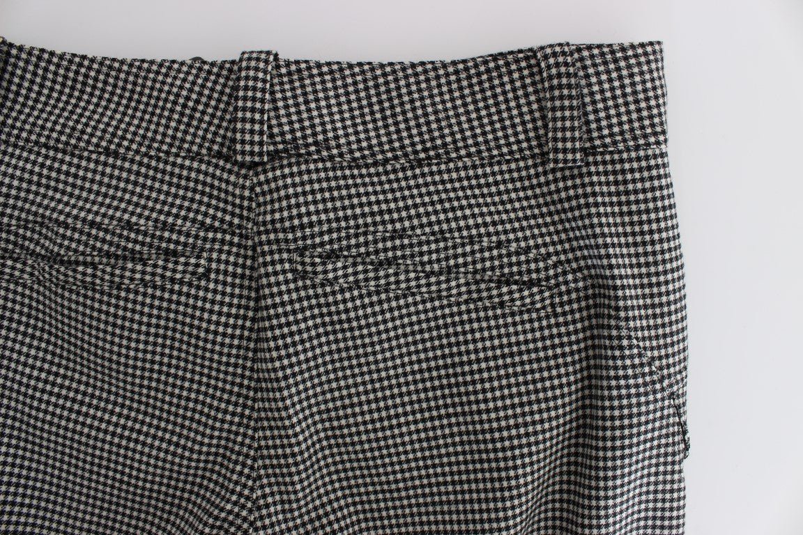 Black White Checkered Cotton Casual Pants - coffeewithmee2Ermanno ScervinoP1849S