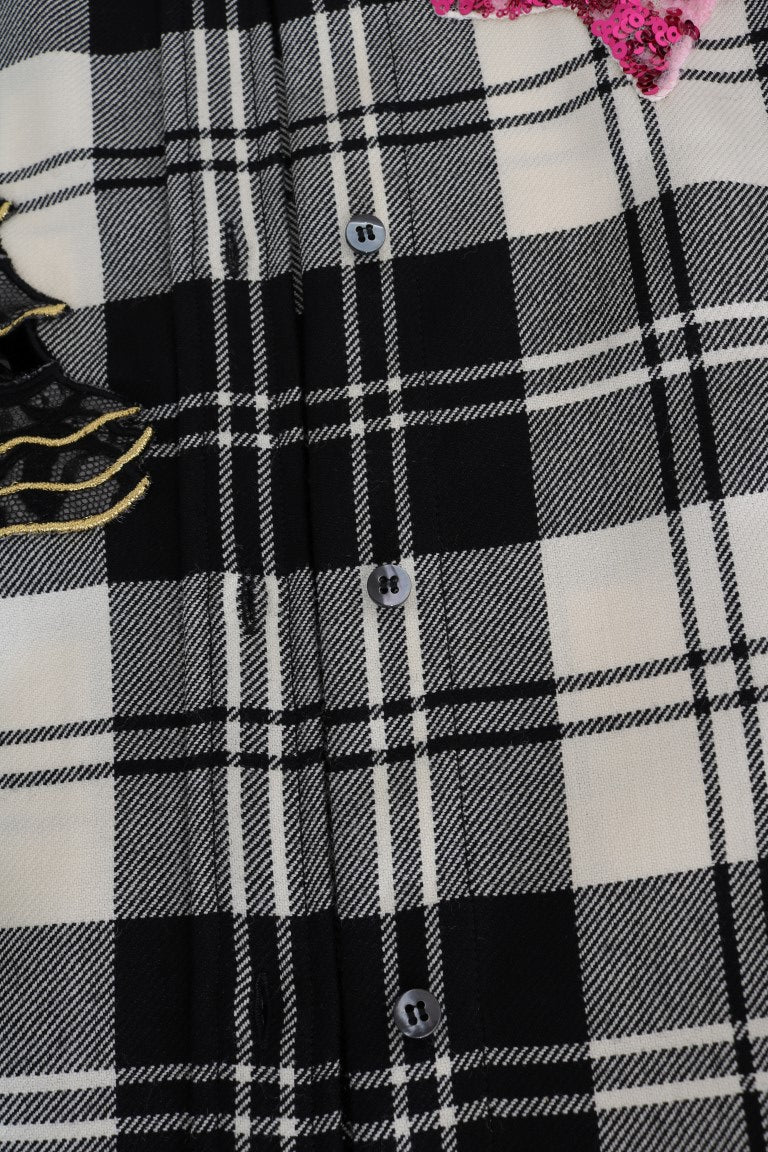 Black White Fairy Tale Crystal Shirt - coffeewithmee2Dolce & GabbanaP1336S