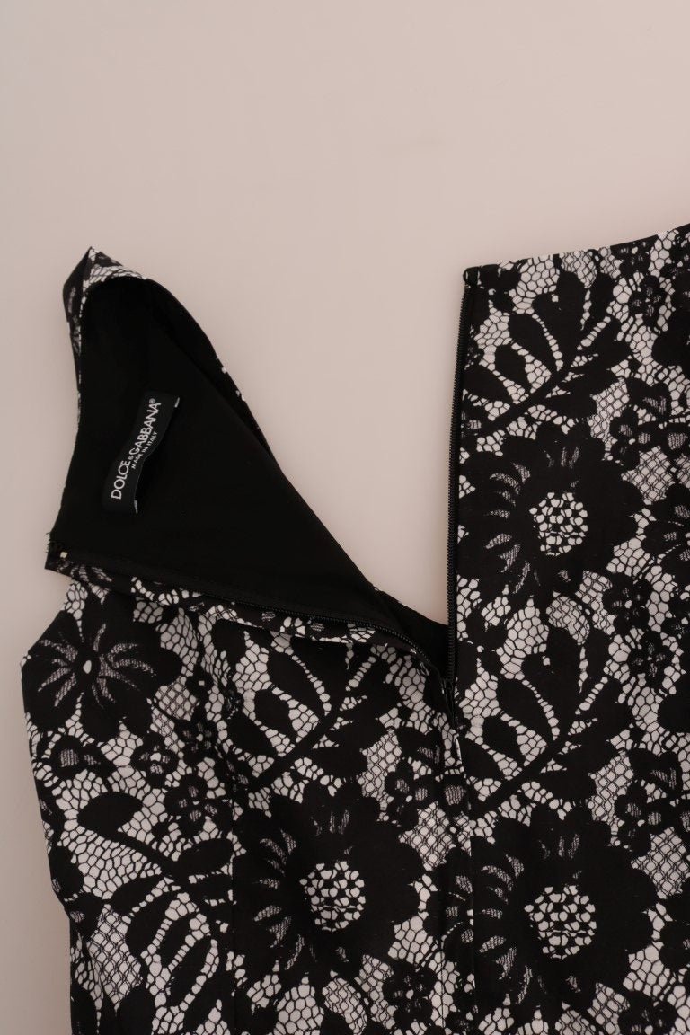Black White Floral Print Cotton Dress - coffeewithmee2Dolce & GabbanaP2236S
