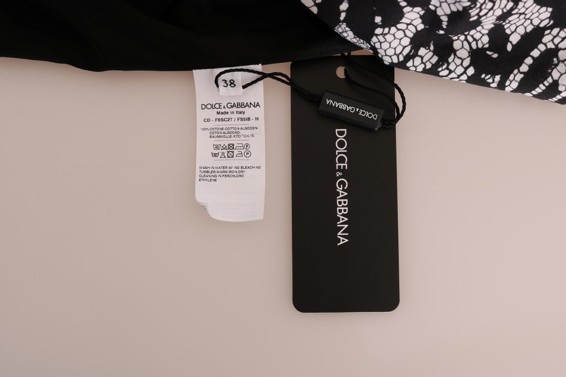 Black White Floral Print Cotton Dress - coffeewithmee2Dolce & GabbanaP2236S