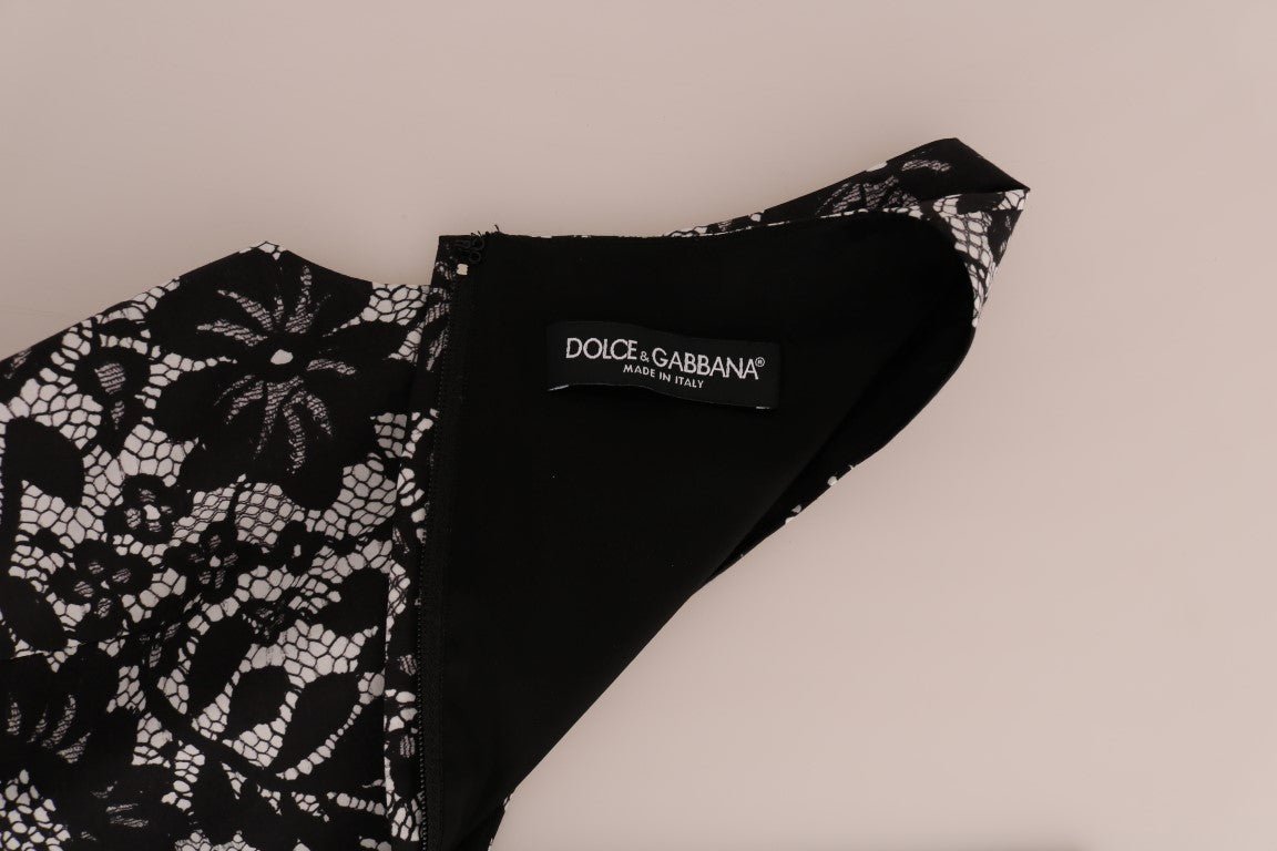 Black White Floral Print Cotton Dress - coffeewithmee2Dolce & GabbanaP2236S