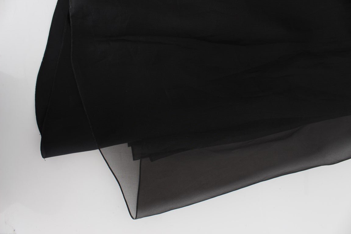 Black White Floral Silk Sheath Gown Dress - coffeewithmee2Dolce & GabbanaP1029S