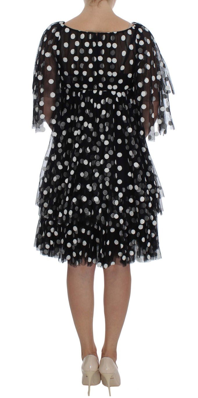 Black White Polka Dotted Ruffled Dress - coffeewithmee2Dolce & GabbanaP1033S