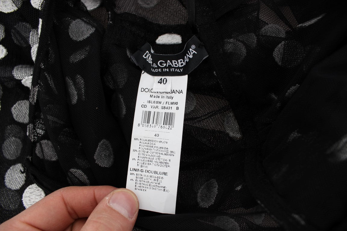 Black White Polka Dotted Ruffled Dress - coffeewithmee2Dolce & GabbanaP1033S