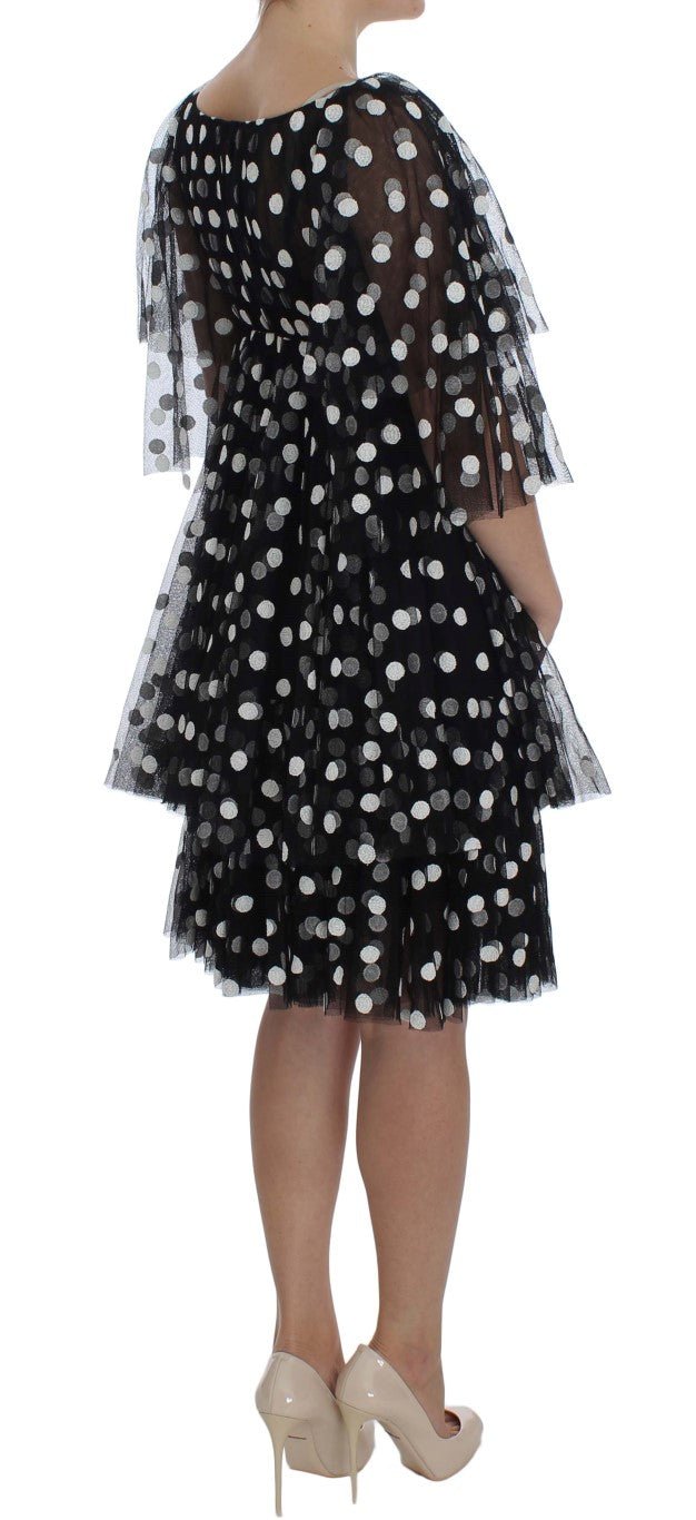 Black White Polka Dotted Ruffled Dress - coffeewithmee2Dolce & GabbanaP1033S