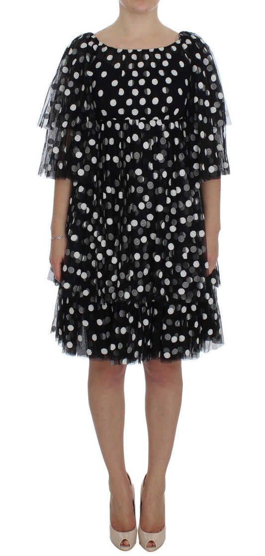 Black White Polka Dotted Ruffled Dress - coffeewithmee2Dolce & GabbanaP1033S