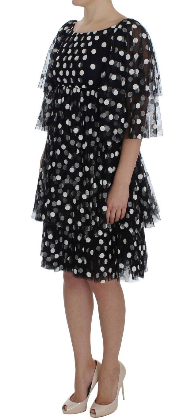 Black White Polka Dotted Ruffled Dress - coffeewithmee2Dolce & GabbanaP1033S
