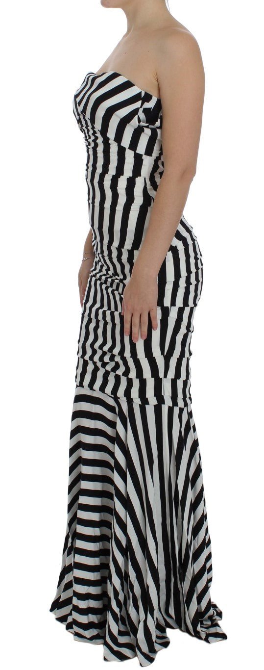 Black White Silk Stretch Dress - coffeewithmee2Dolce & GabbanaP1001S
