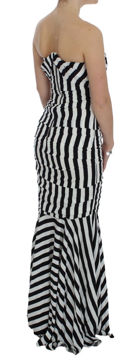 Black White Silk Stretch Dress - coffeewithmee2Dolce & GabbanaP1001S