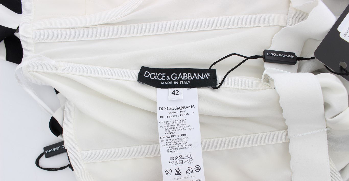 Black White Silk Stretch Dress - coffeewithmee2Dolce & GabbanaP1001S