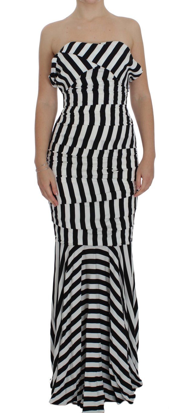 Black White Silk Stretch Dress - coffeewithmee2Dolce & GabbanaP1001S