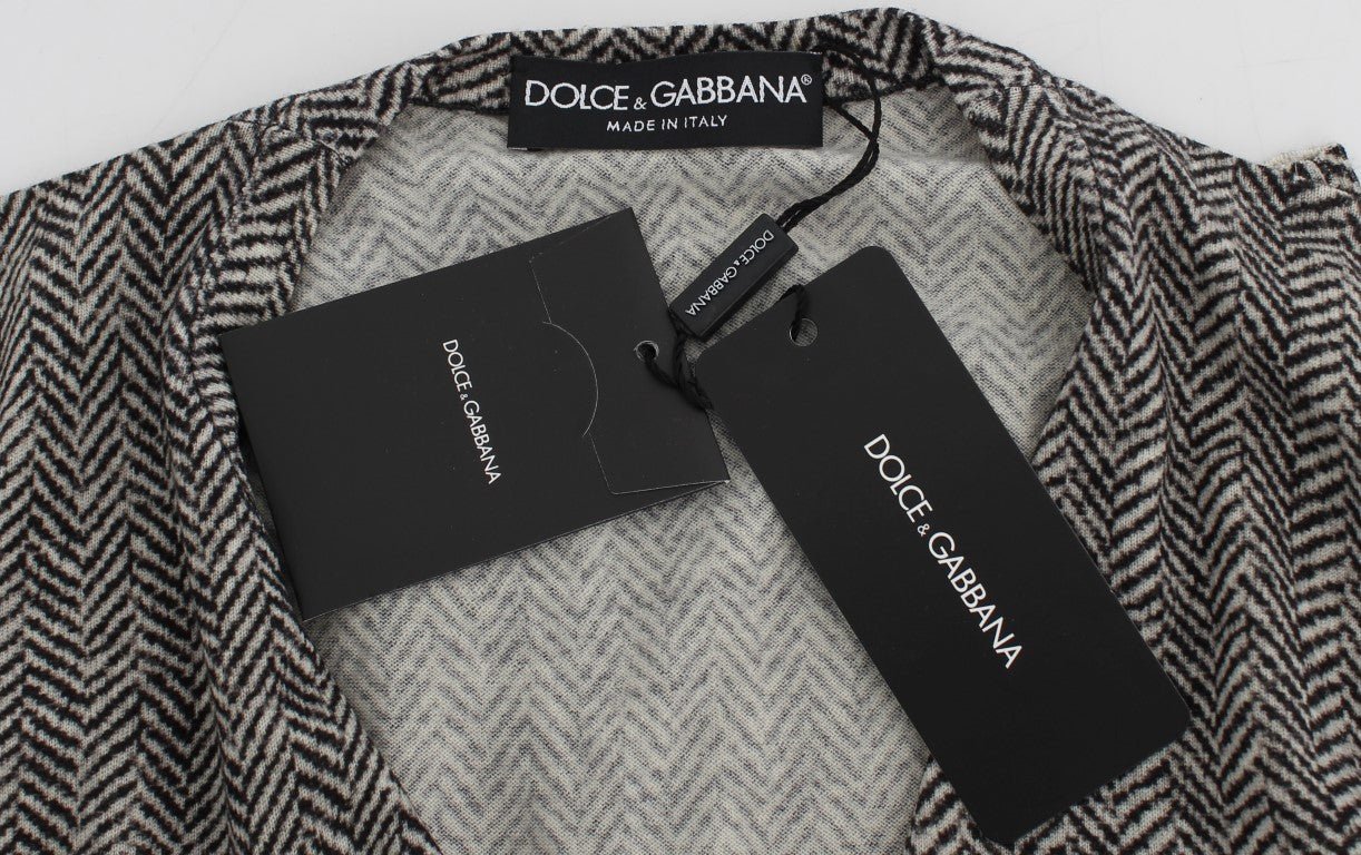 Black White Wool Top Cardigan Sweater - coffeewithmee2Dolce & GabbanaP1104S