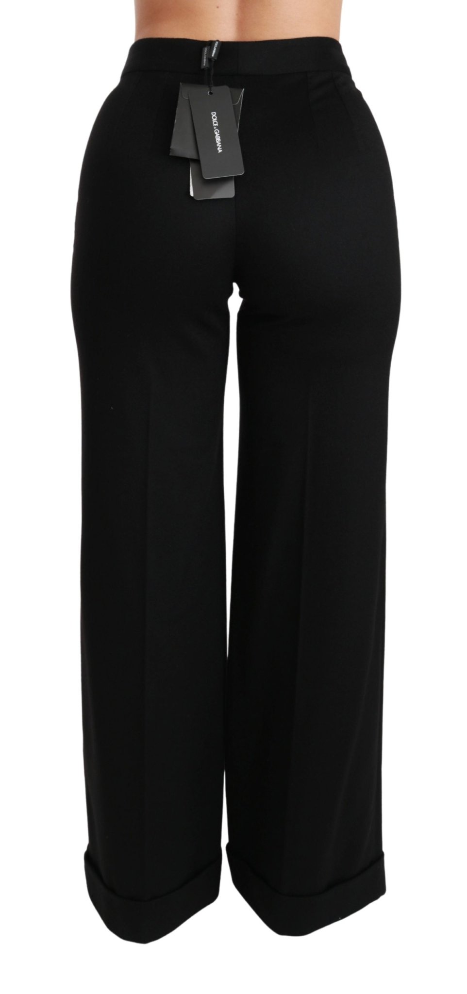 Black Wide Leg Flared Trouser Cashmere Pants - coffeewithmee2Dolce & GabbanaP2843S