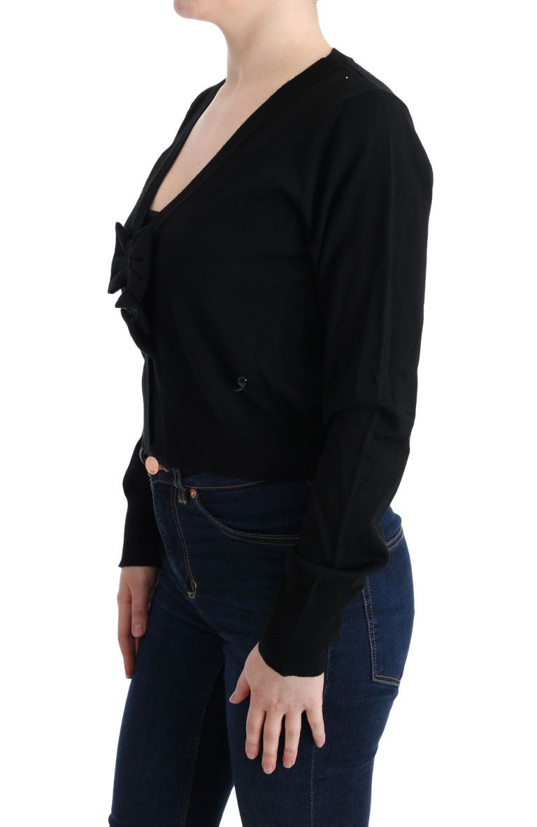 Black Wool Blouse Sweater - coffeewithmee2MARGHI LO'P2005S