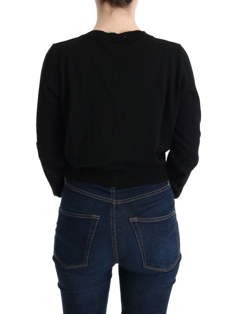 Black Wool Blouse Sweater - coffeewithmee2MARGHI LO'P2005S