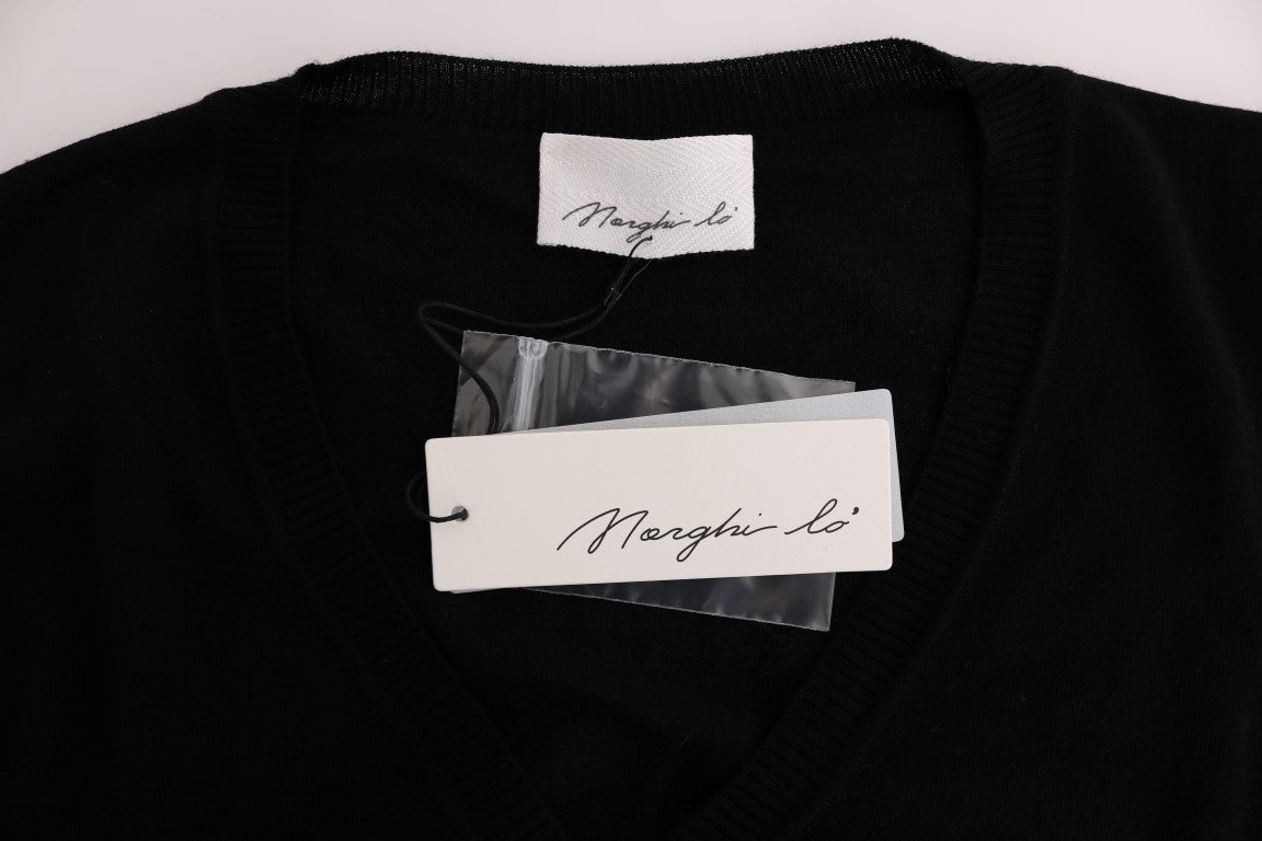 Black Wool Blouse Sweater - coffeewithmee2MARGHI LO'P2005S