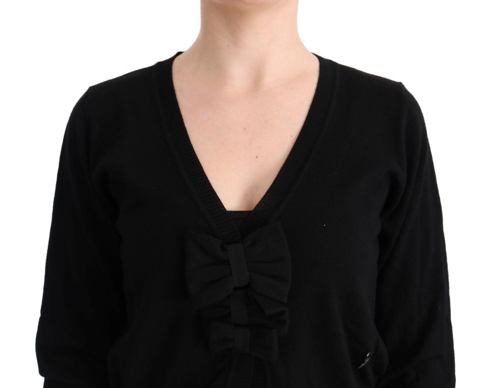 Black Wool Blouse Sweater - coffeewithmee2MARGHI LO'P2005S