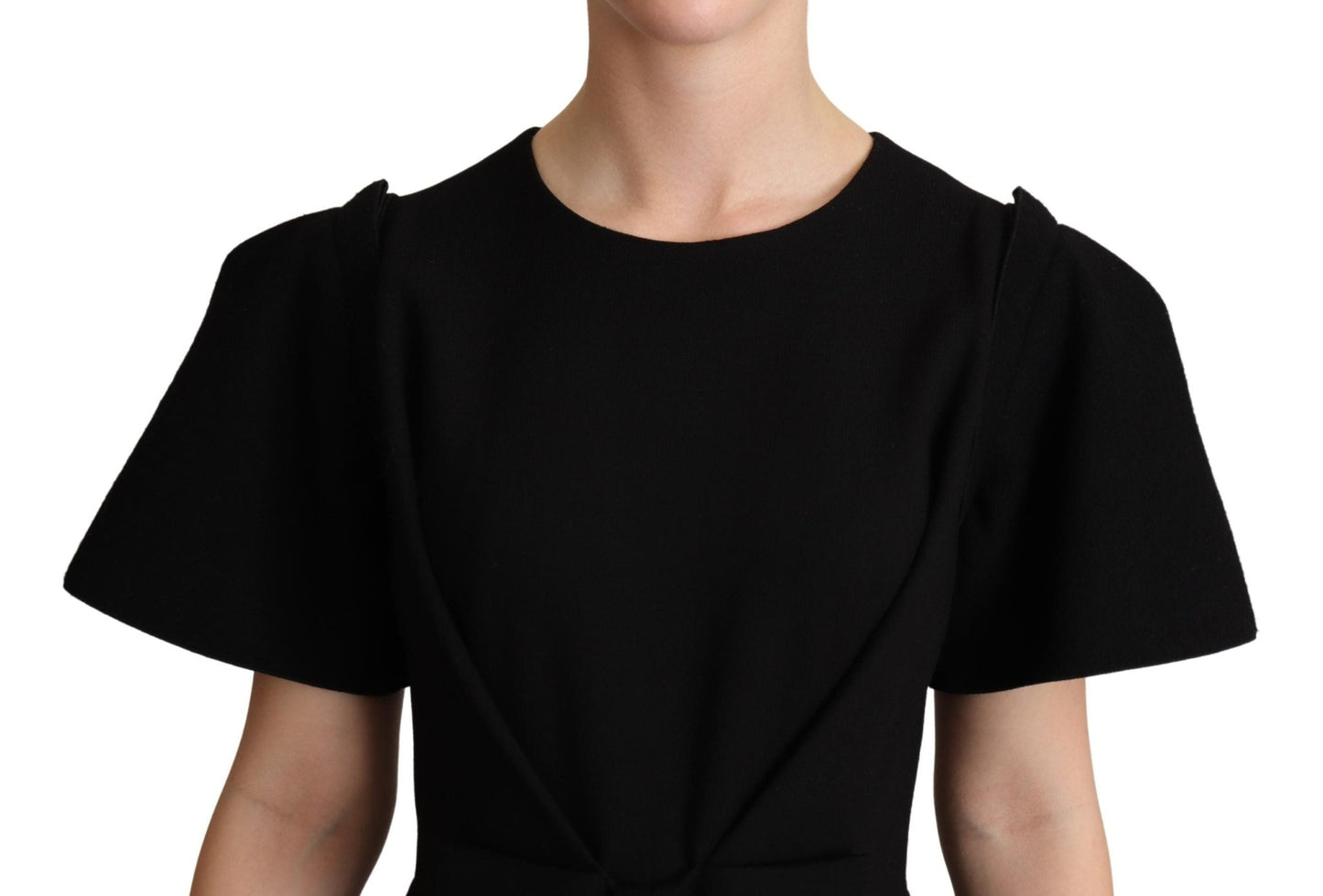 Black Wool Bow Detail Sheath Dress - coffeewithmee2Dolce & GabbanaP4976S