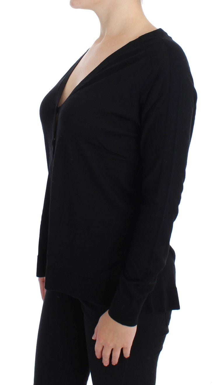 Black Wool Button Cardigan Sweater - coffeewithmee2Dolce & GabbanaP0887S