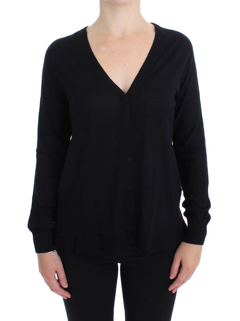 Black Wool Button Cardigan Sweater - coffeewithmee2Dolce & GabbanaP0887S