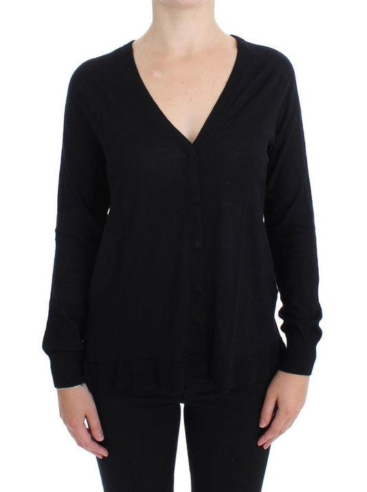 Black Wool Button Cardigan Sweater - coffeewithmee2Dolce & GabbanaP0887S