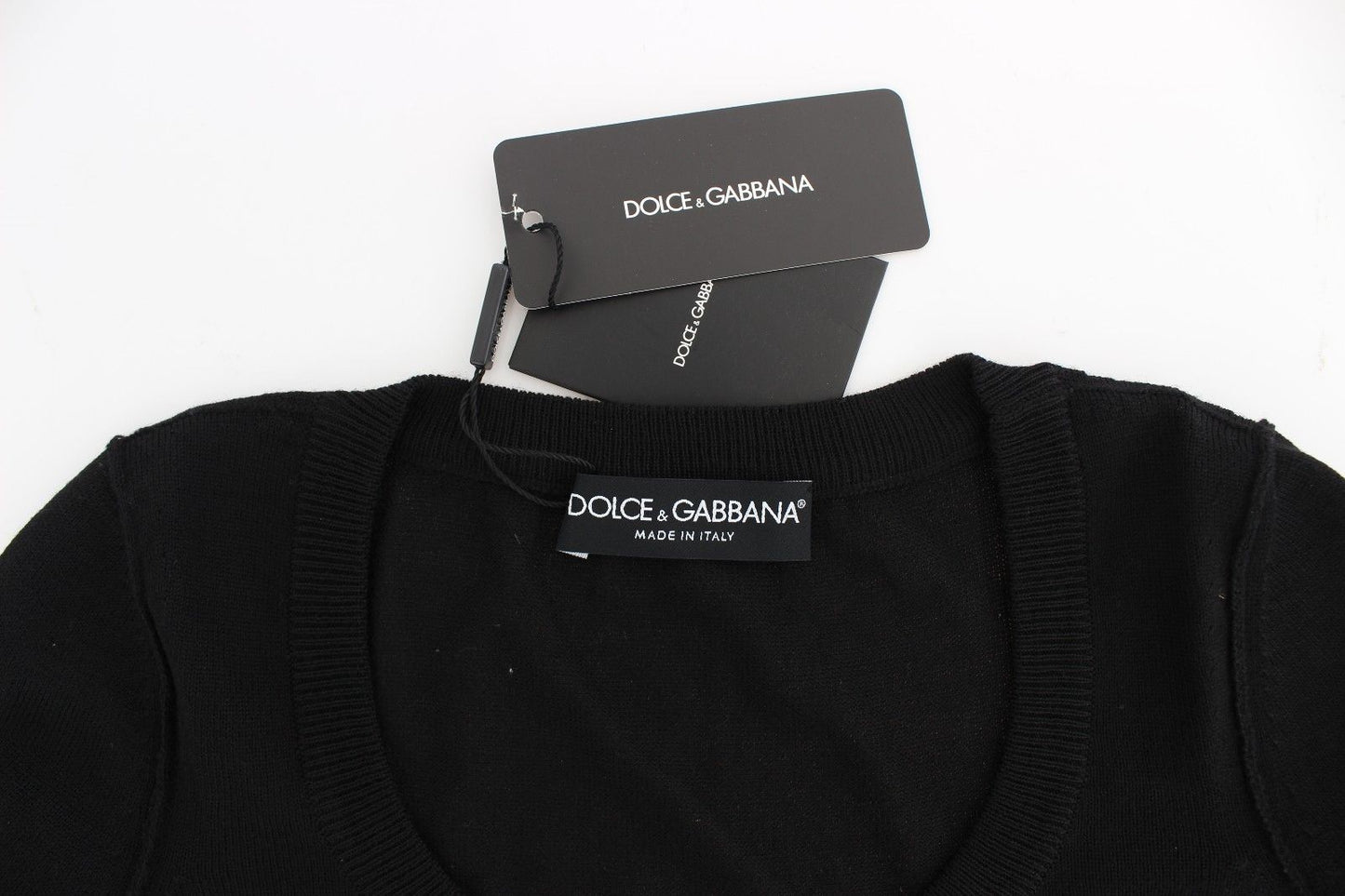 Black Wool Crewneck Sweater Pullover Top - coffeewithmee2Dolce & GabbanaP0796S
