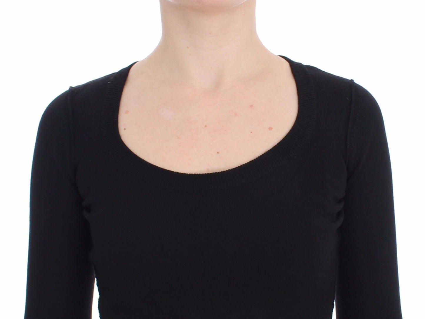 Black Wool Crewneck Sweater Pullover Top - coffeewithmee2Dolce & GabbanaP0796S