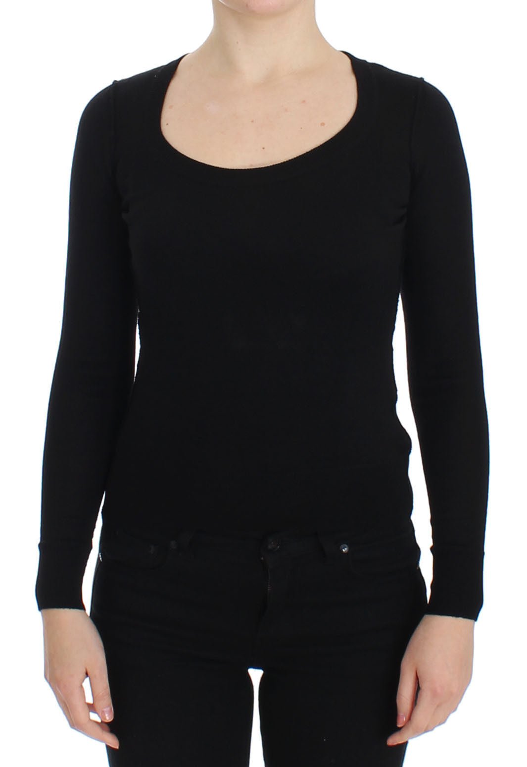 Black Wool Crewneck Sweater Pullover Top - coffeewithmee2Dolce & GabbanaP0796S