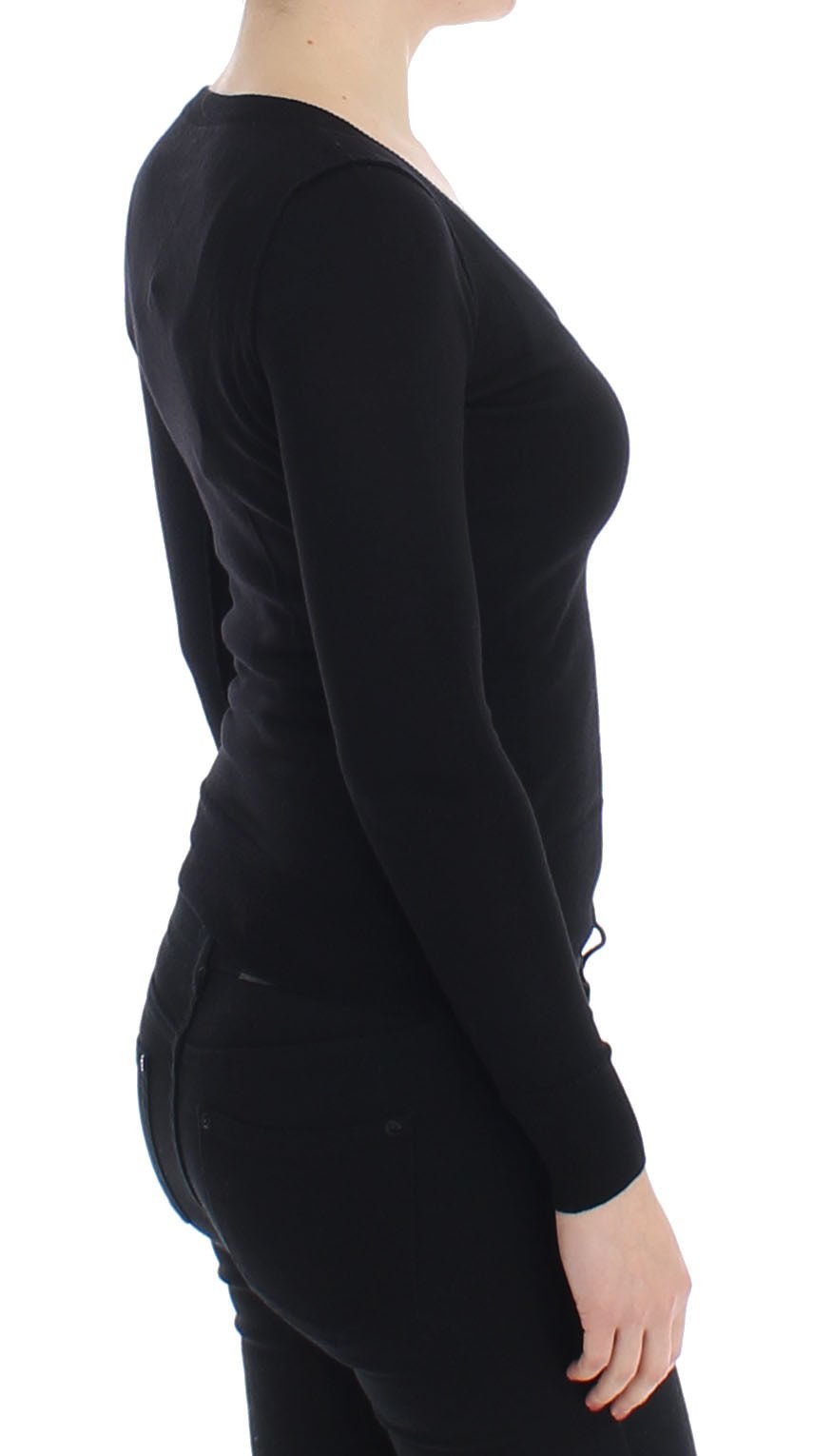 Black Wool Crewneck Sweater Pullover Top - coffeewithmee2Dolce & GabbanaP0796S