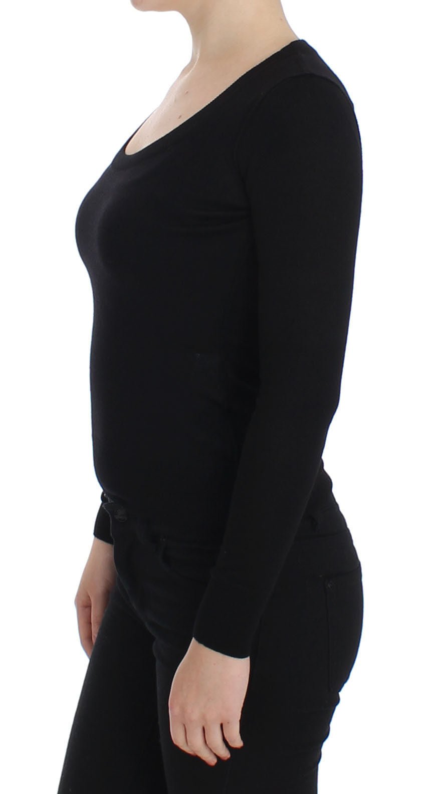 Black Wool Crewneck Sweater Pullover Top - coffeewithmee2Dolce & GabbanaP0796S