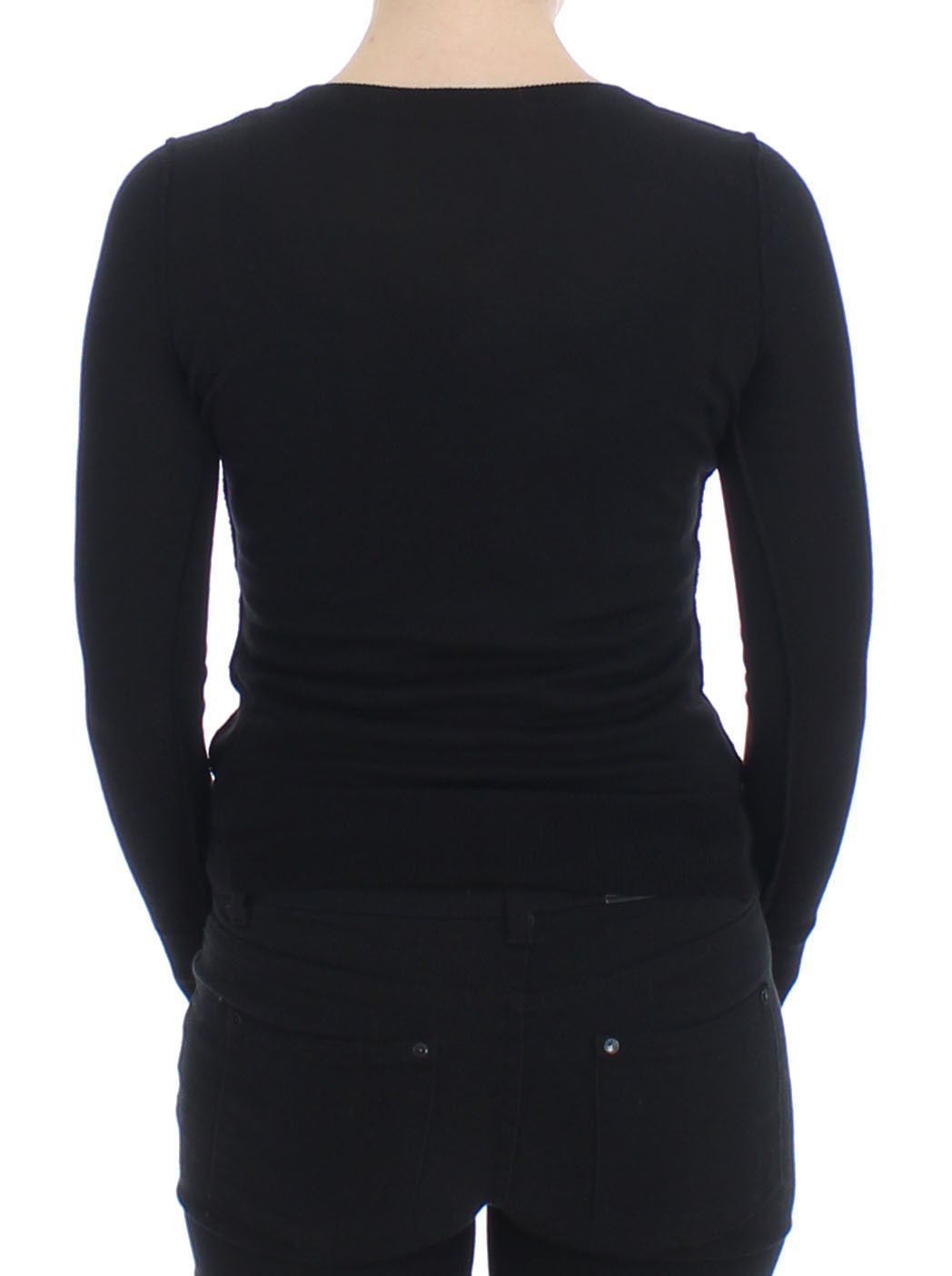 Black Wool Crewneck Sweater Pullover Top - coffeewithmee2Dolce & GabbanaP0796S