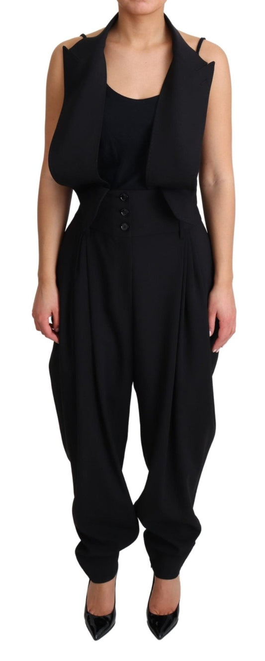 Black Wool Jumper One Piece Dress Pants - coffeewithmee2Dolce & GabbanaP4403S