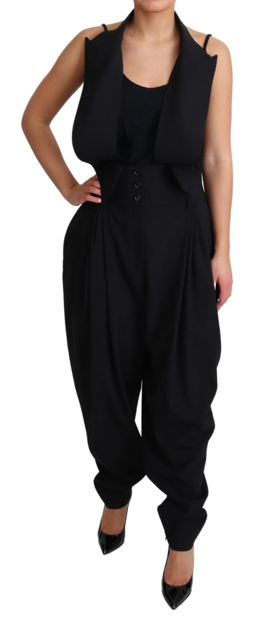 Black Wool Jumper One Piece Dress Pants - coffeewithmee2Dolce & GabbanaP4403S