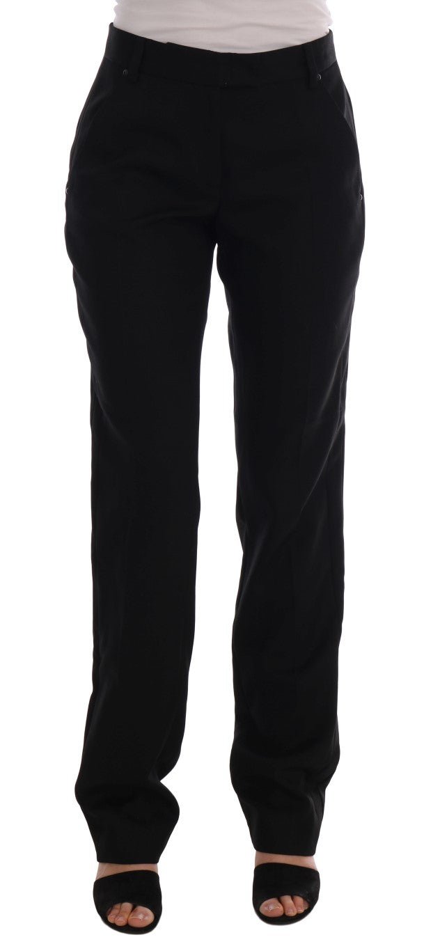 Black Wool Straight Formal Pants - coffeewithmee2Ermanno ScervinoP2185S