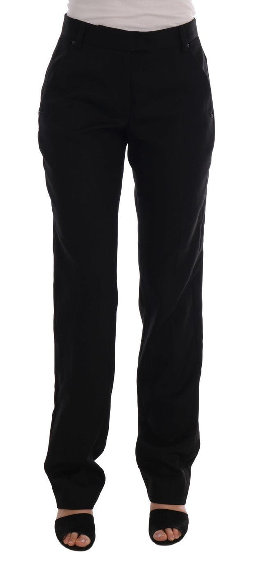 Black Wool Straight Formal Pants - coffeewithmee2Ermanno ScervinoP2185S