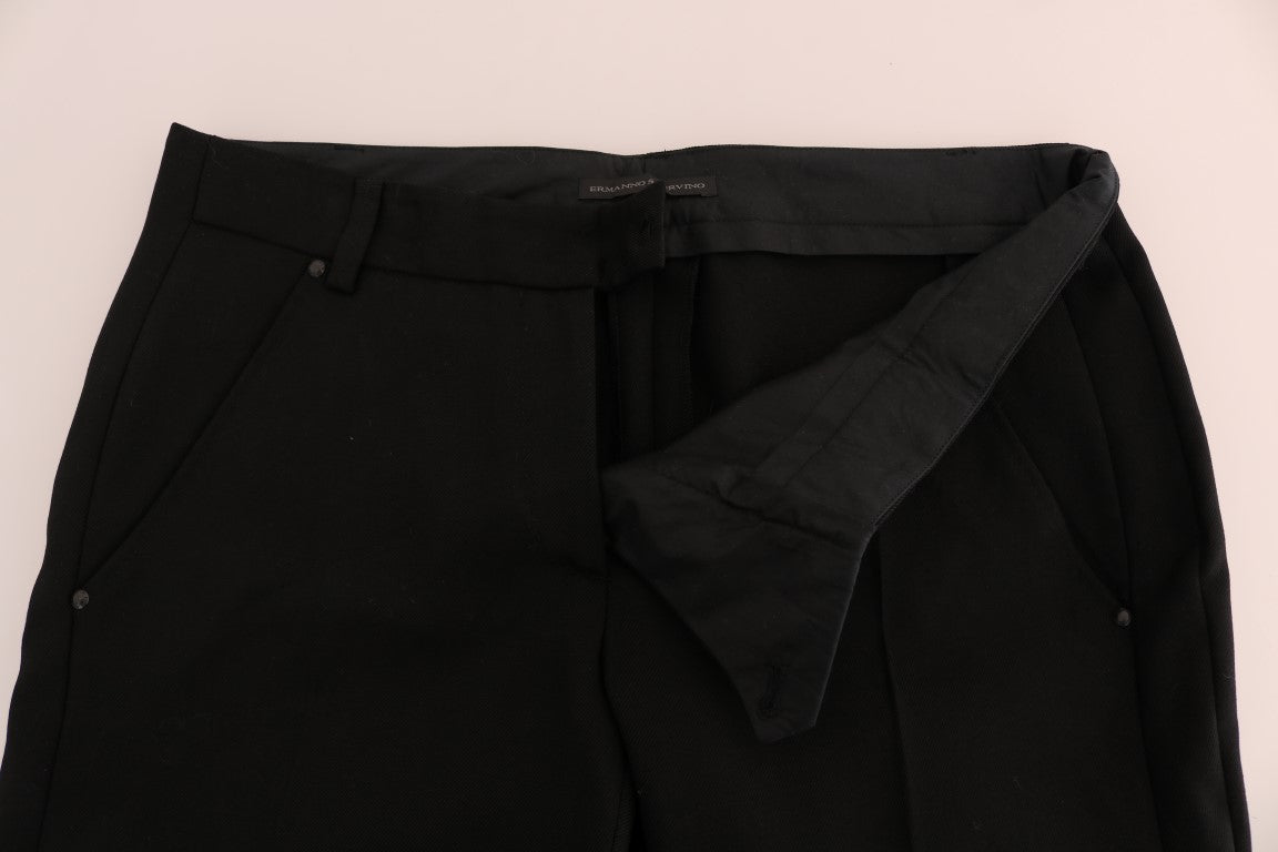 Black Wool Straight Formal Pants - coffeewithmee2Ermanno ScervinoP2185S