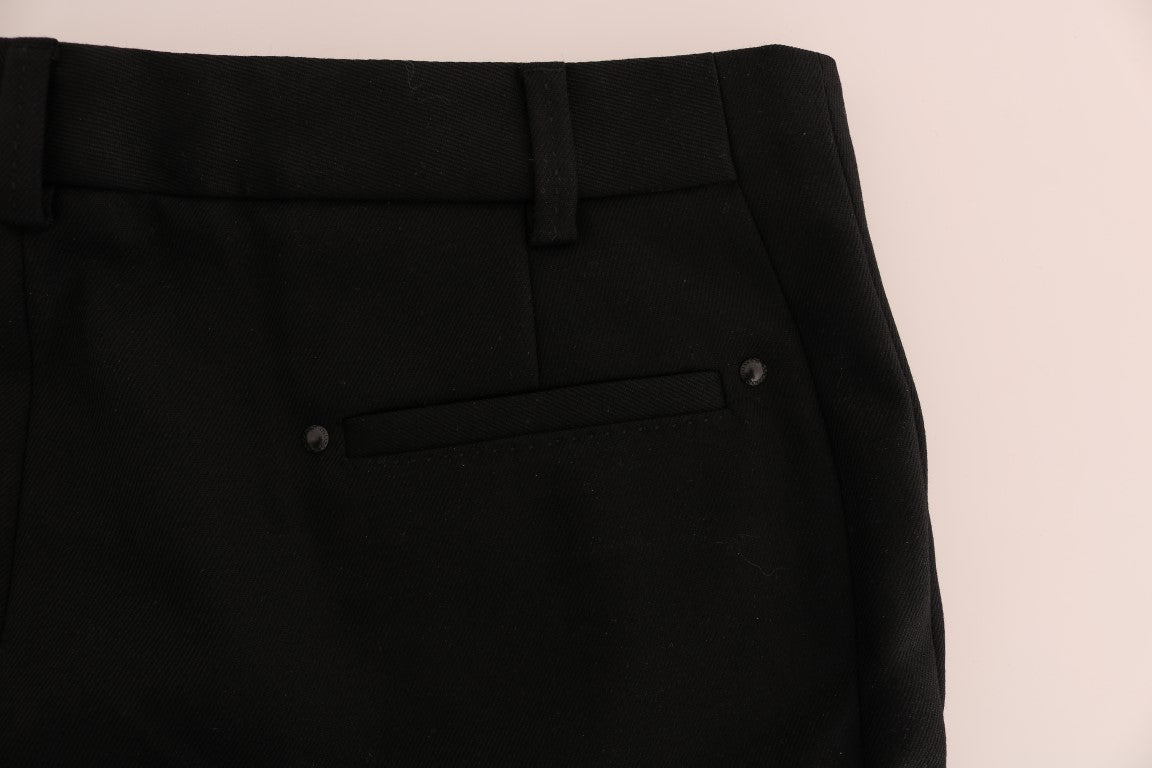 Black Wool Straight Formal Pants - coffeewithmee2Ermanno ScervinoP2185S
