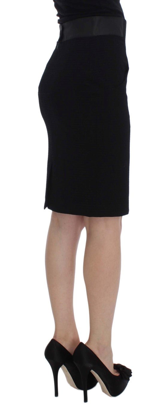 Black Wool Straight Pencil Skirt - coffeewithmee2Karl LagerfeldP1717S