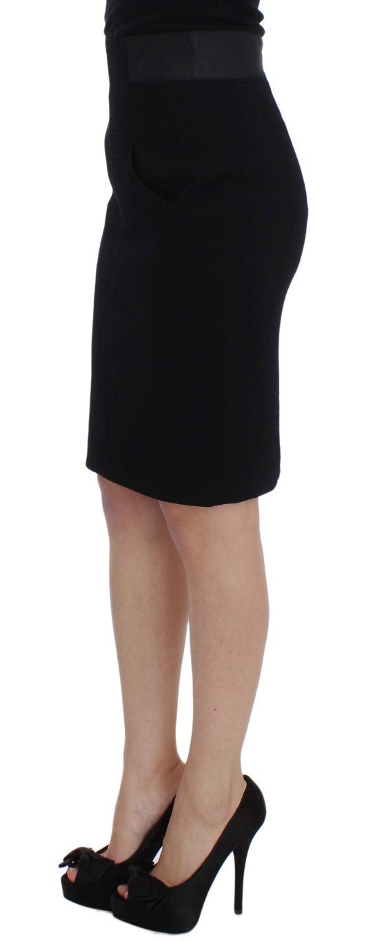 Black Wool Straight Pencil Skirt - coffeewithmee2Karl LagerfeldP1717S