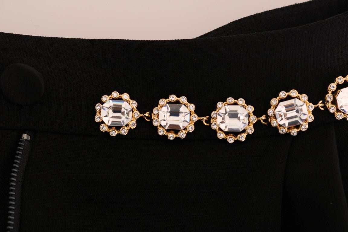 Black Wool Stretch Crystal Pants - coffeewithmee2Dolce & GabbanaP1331S