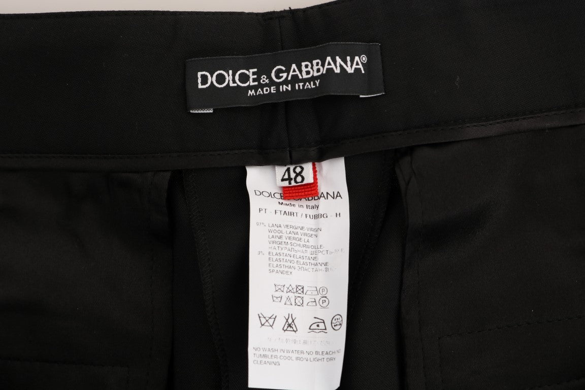 Black Wool Stretch Dress Pants - coffeewithmee2Dolce & GabbanaP2166S