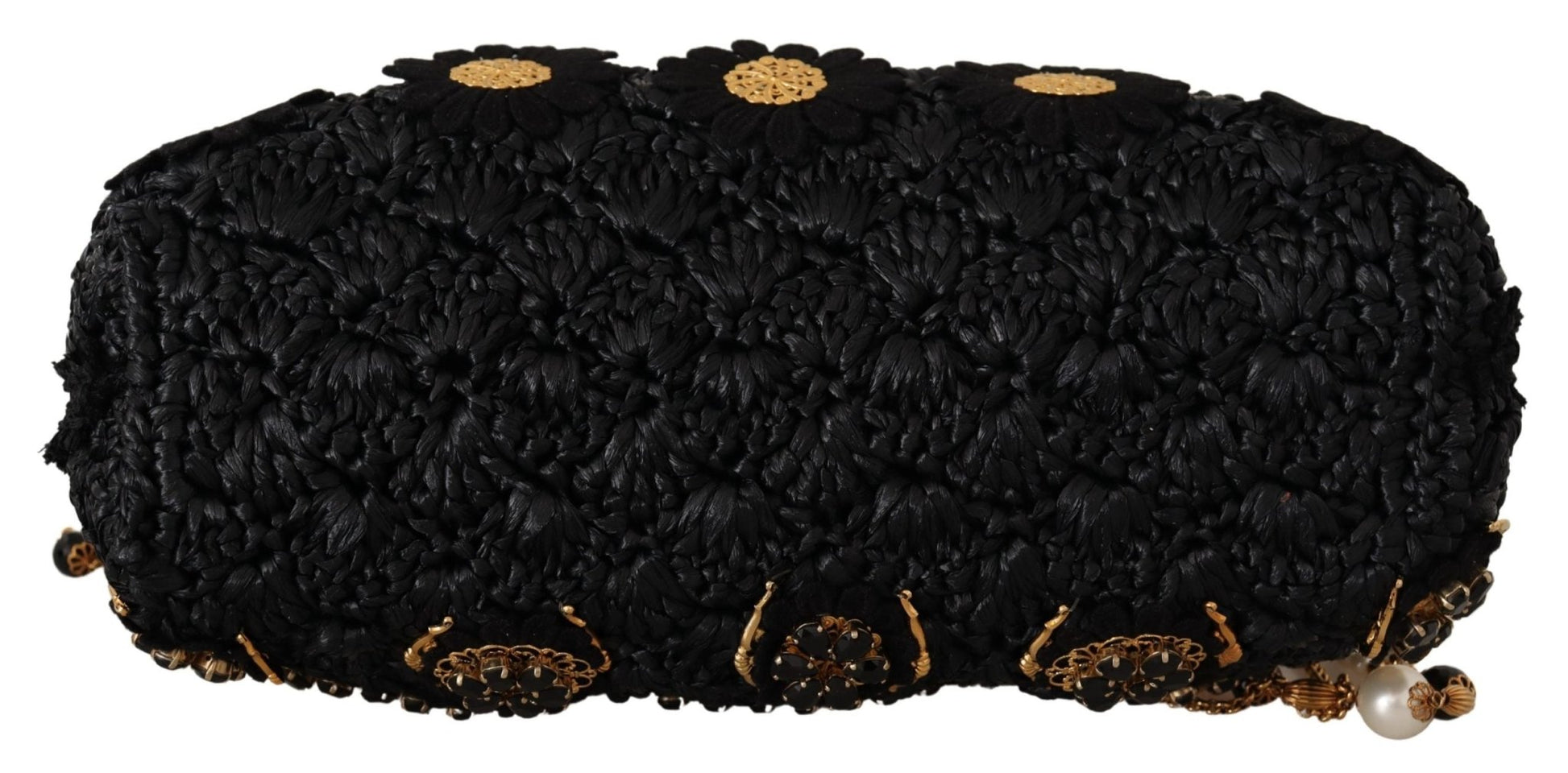 Black Woven Tassel Gold Baroque Crystals VANDA Bag - coffeewithmee2Dolce & GabbanaP0379S