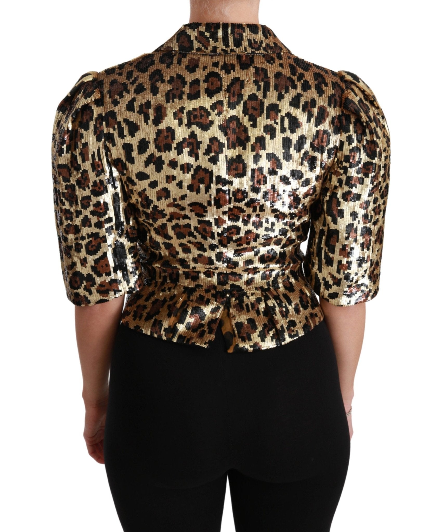 Blazer Gold Leopard Sequined Jacket - coffeewithmee2Dolce & GabbanaP2944S