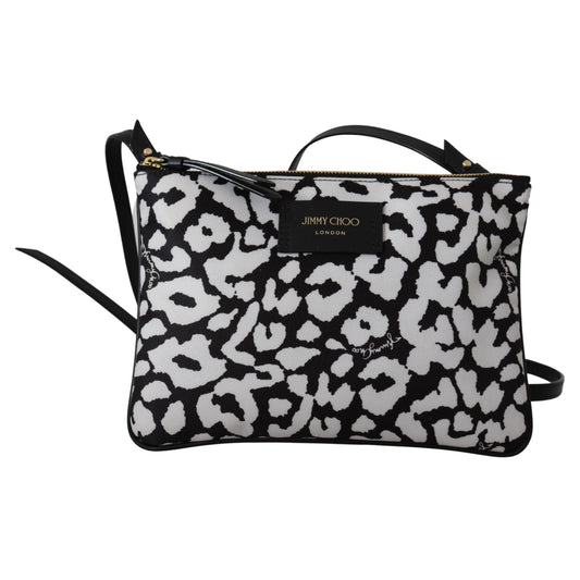 White & Black Nylon Candice Clutch Shoulder Bag - coffeewithmee2