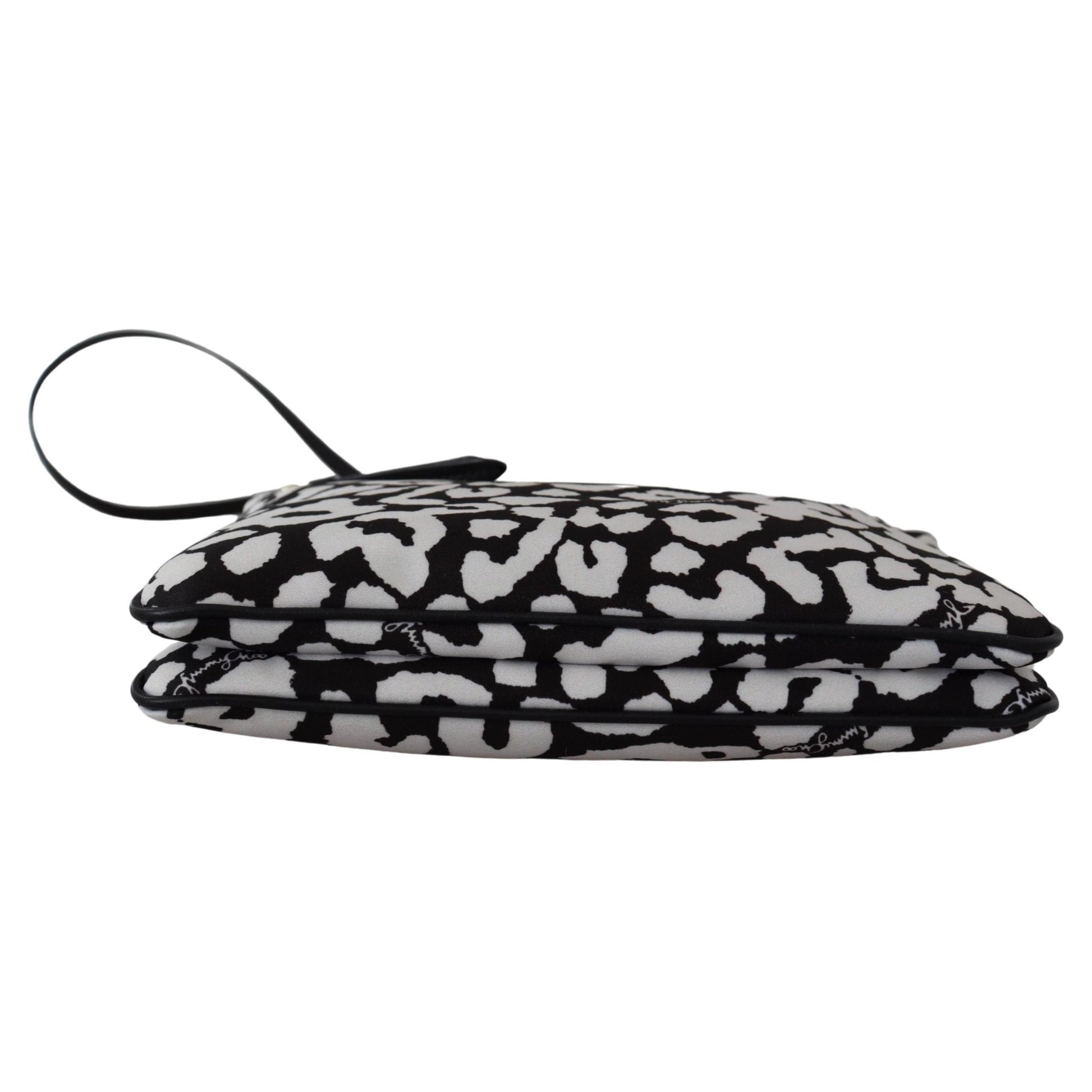 White & Black Nylon Candice Clutch Shoulder Bag - coffeewithmee2