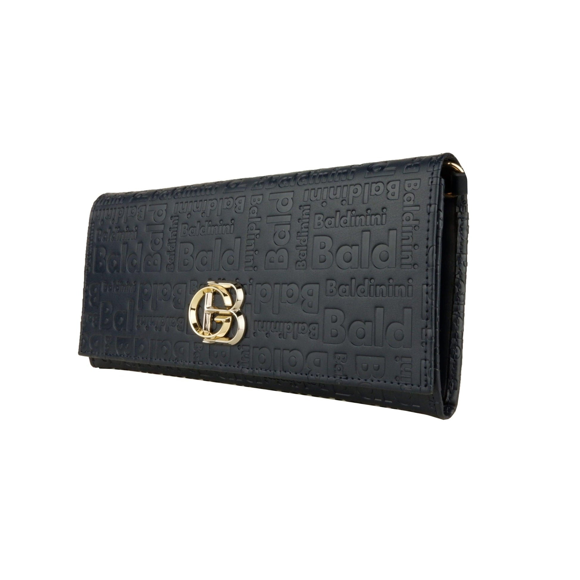 Dark Blue Calf Leather Monogram Crossbody Bag - coffeewithmee2